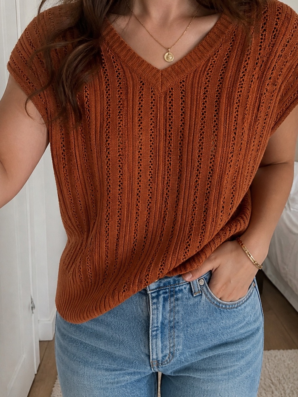 Joie burnt orange knitted top